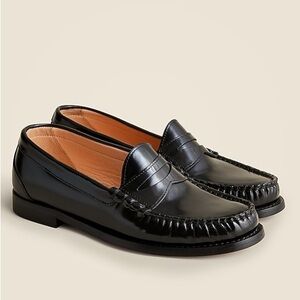 J. Crew Black Leather Moccasins